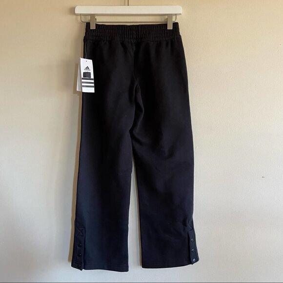 ADIDAS Girl’s Cotton Fleece Sweatpants Black Pink Size S(7/8) New! - Picture 4 of 8